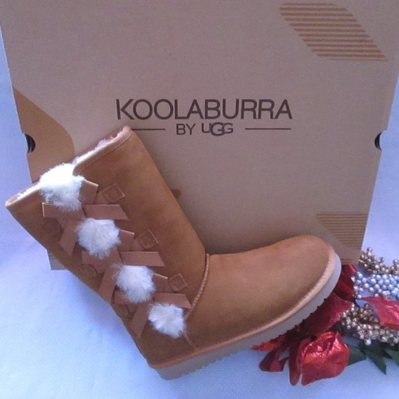 💖 KOOLABURRA BY UGG VICTORIA WOMENS CHESTNUT BOOTS SIZE 7W NEW 💖 - Picture 1 of 16